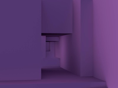 Explore a moody abstract geometric tunnel with dramatic purple lighting, creating intriguing shadows.